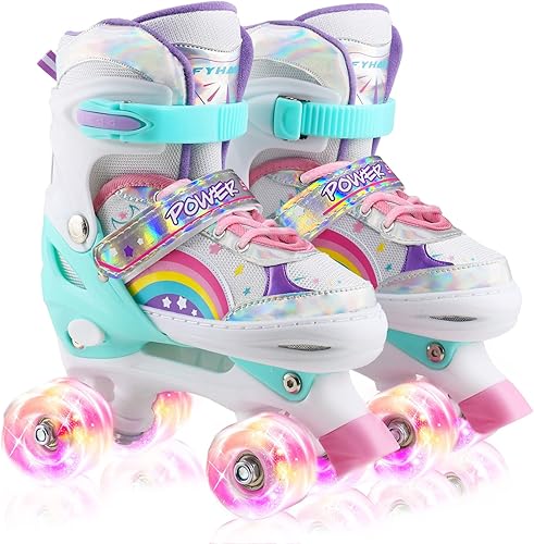 Miniatura 1 de Patines de ruedas para niñas y niños pequeños ajustables 4 tamaños para adultos y jóvenes con todas las ruedas iluminadas patines para niñas para