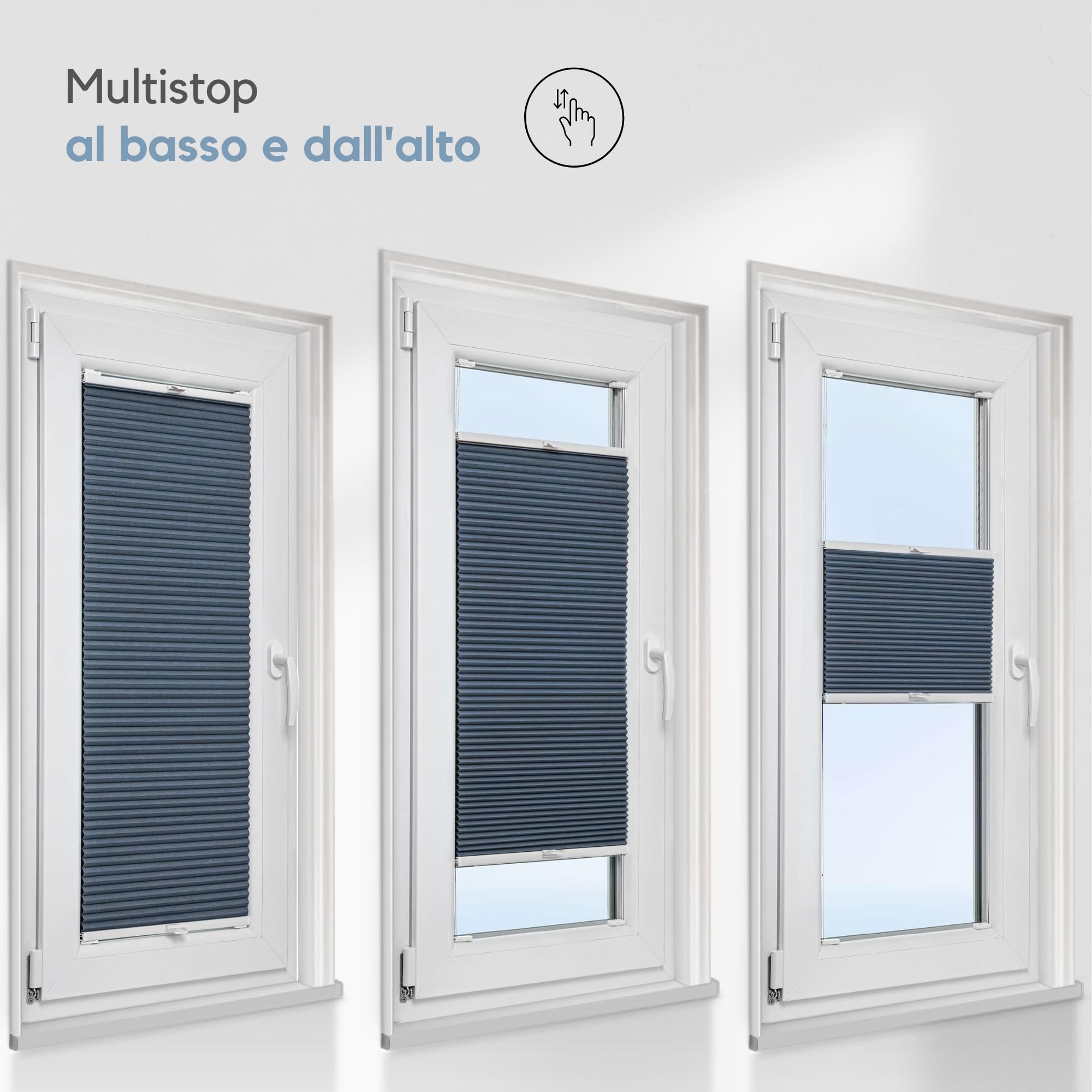 Zero Home - Tende Plissettate Termiche su Misura con Foratura,100% Oscuramento,Montaggio a Vite,Veneziane da Interno, Tende per Finestre,Tendine Finestra a Vetro,Larghezza 30-129 cm,Altezza 50-149 cm