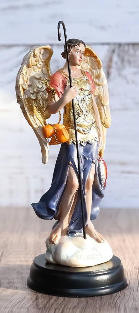 エナメル装飾のダンス彫刻 イスラエル製 Amazon.co.jp: Ebros カトリック教会 大天使ラファエル スタッフと油そ