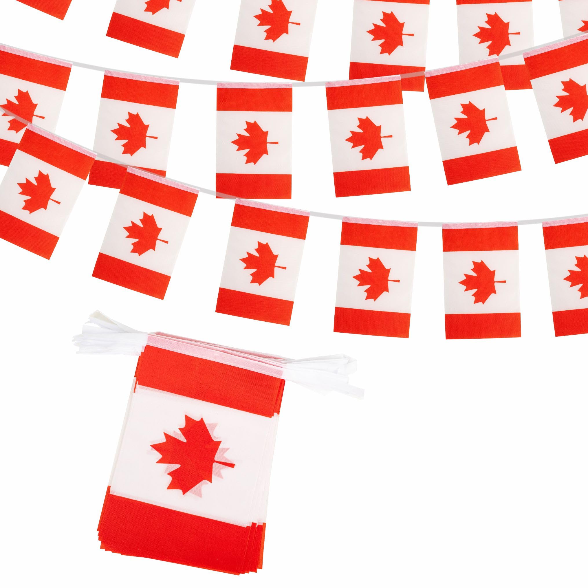 10m Canada Flags Bunting Canadian Flag Decorations 30 pcs, Canada Flags Bunting Banner for World Cup Football 2026 Sports Events Party Decoration, Double-Sided Canadian Flag Buntings — image 1