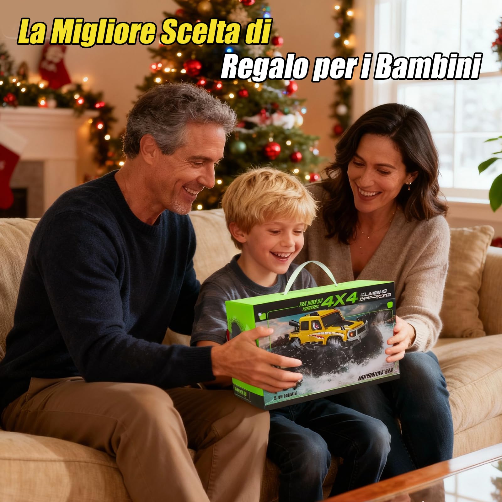 Macchina Telecomandata 4x4 per Bambini 6-12 Anni con Sensore Gesti - Blu | Veicolo Anfibio Telecomandato, Auto Radiocomandata Truck per Sabbia, Prato, Acqua e Terreno, Giocattoli per Ragazzo