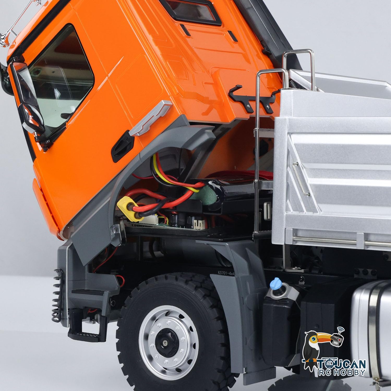 TOUCAN RC HOBBY Kabolite 1/14 5701 Camion Ribaltabile 4x4 Suono Luce Arancione