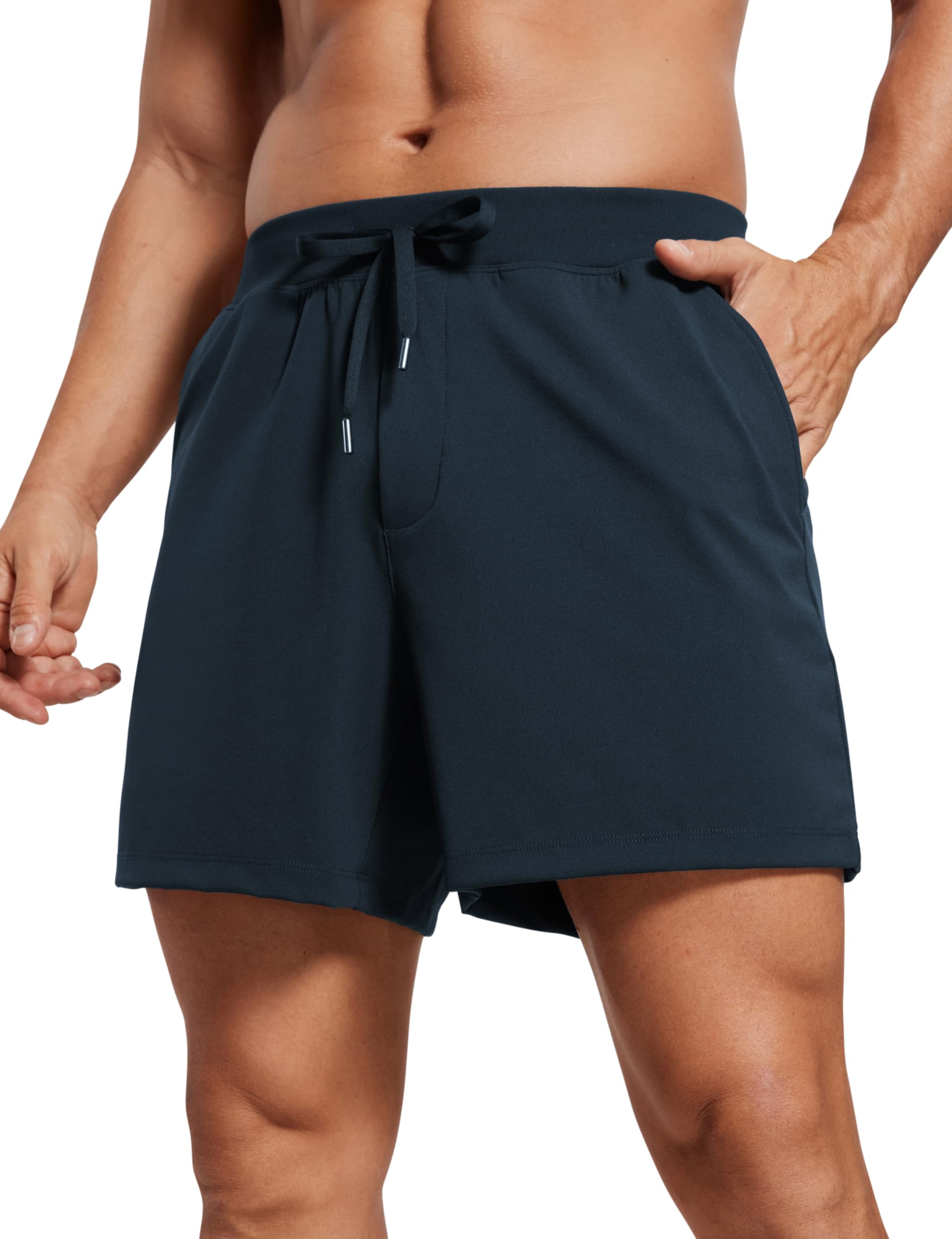 CRZ YOGA Men's Four-Way Stretch Workout Shorts - 5'' Soft Durable for Casual Athletic with Pockets