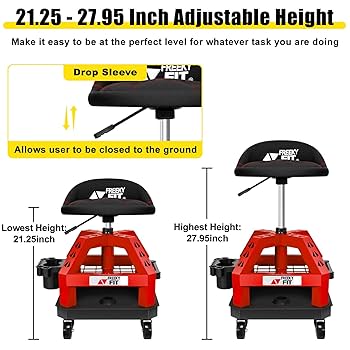 Amazon.com: FreekyFit Rolling Shop Stool for Garage with