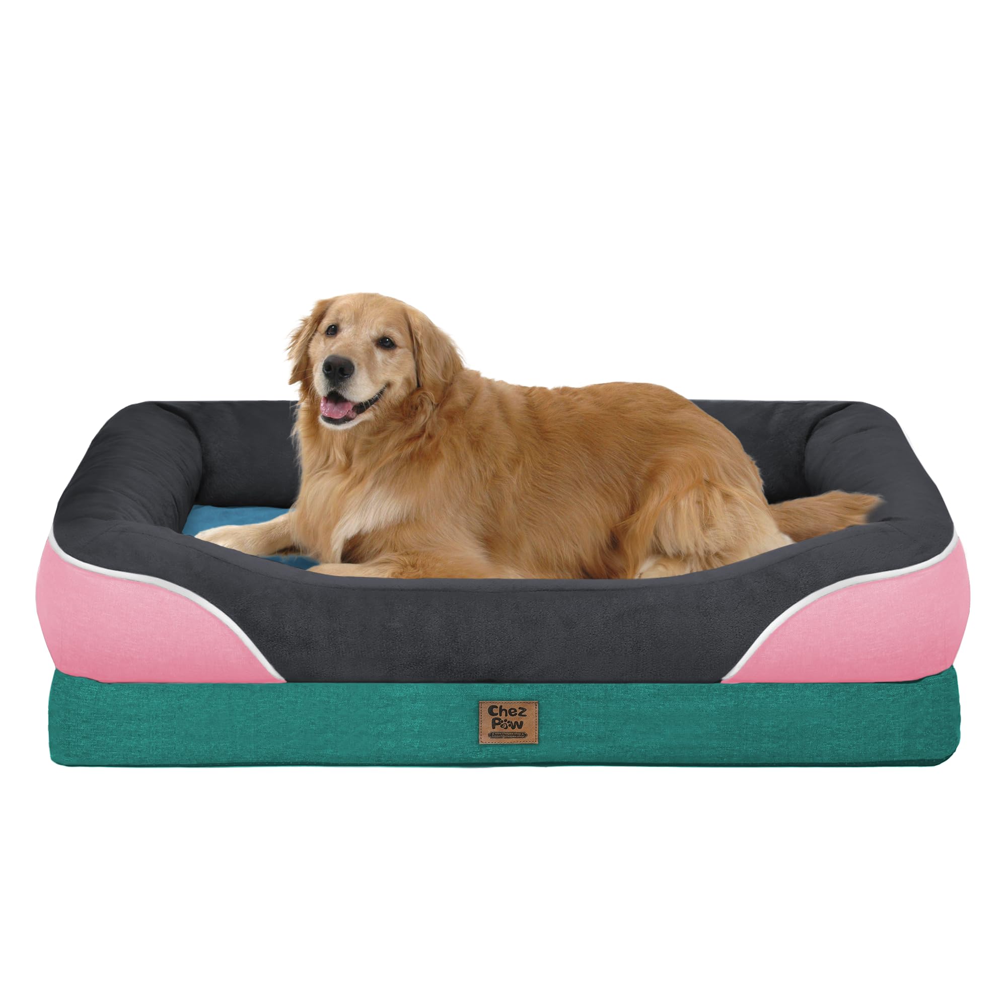 Chez Paw - Cama ortopédica extragrande para perro, cama ortopédica XL para perros, sofá de espuma viscoelástica impermeable con funda extraíble, 42 x 30 pulgadas