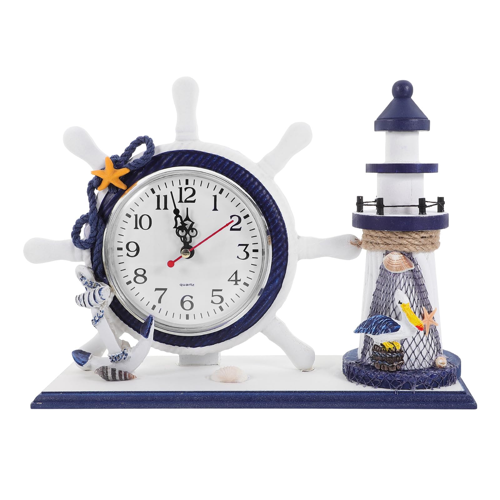 Horloge de bureau océan en panneau de densité robuste et cadre photo artistique unique