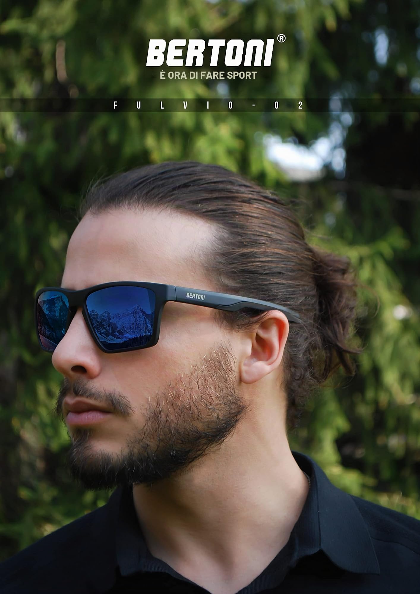 Bertoni Occhiali Sportivi Polarizzati per Uomo Donna in TR90 100% Protezione UV mod. Fulvio