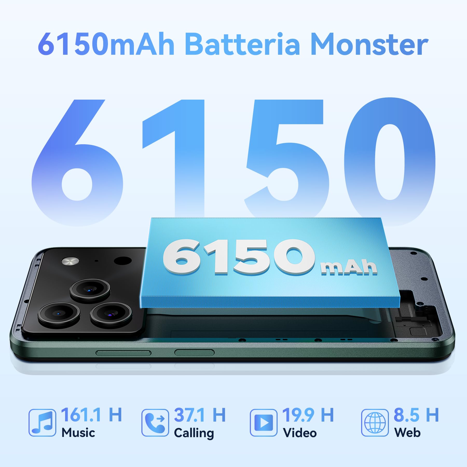DOOGEE Note 56 Pro Téléphone Portable Andriod 16,32GO+128GO/TF 2TO Smartphone Pas Cher,6.56" HD+ IPS 90Hz Écran,6150mAh Octa Core Telephone,13MP+8MP,Dual SIM/NFC/GPS/OTG/Face ID/Prise Casque 3.5mm