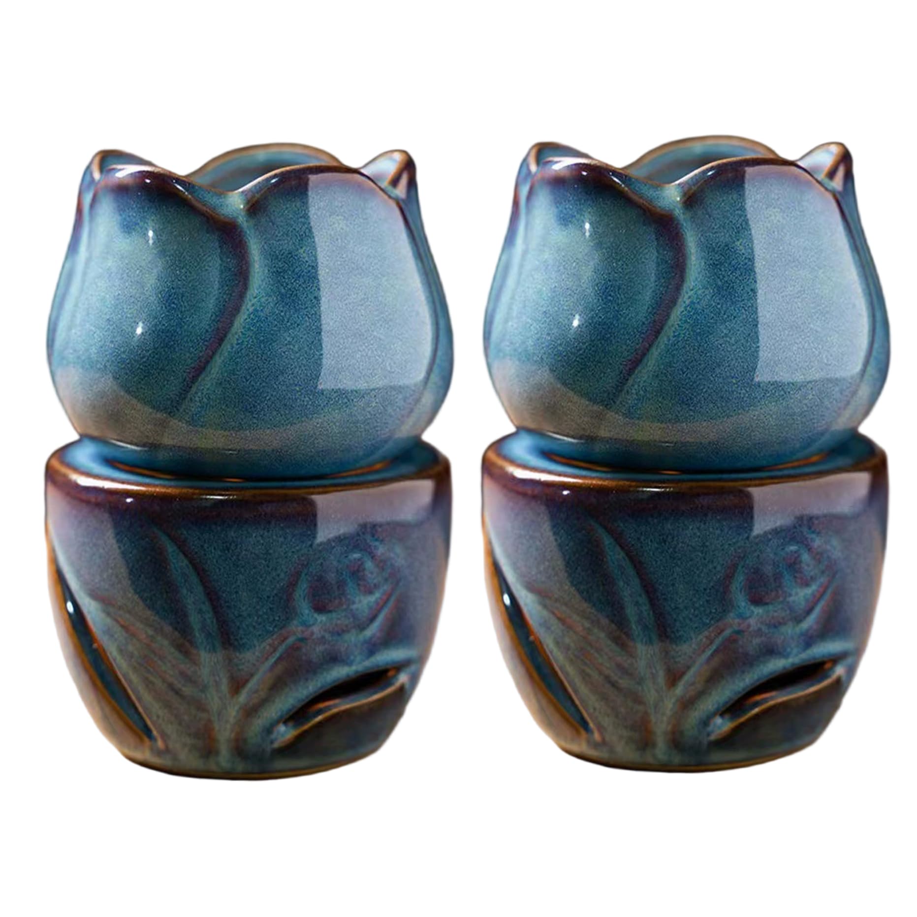 Oil Burner, Wax Melt Burners Set of 2, Aroma Burner Ceramic Oil Candle Diffuser Tealight Tart Wax Home Bedroom Decor Christmas