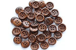 200 Pieces 1/2" Brown Wooden Buttons for Crafts - Perfect for DIY Projects and Sewing