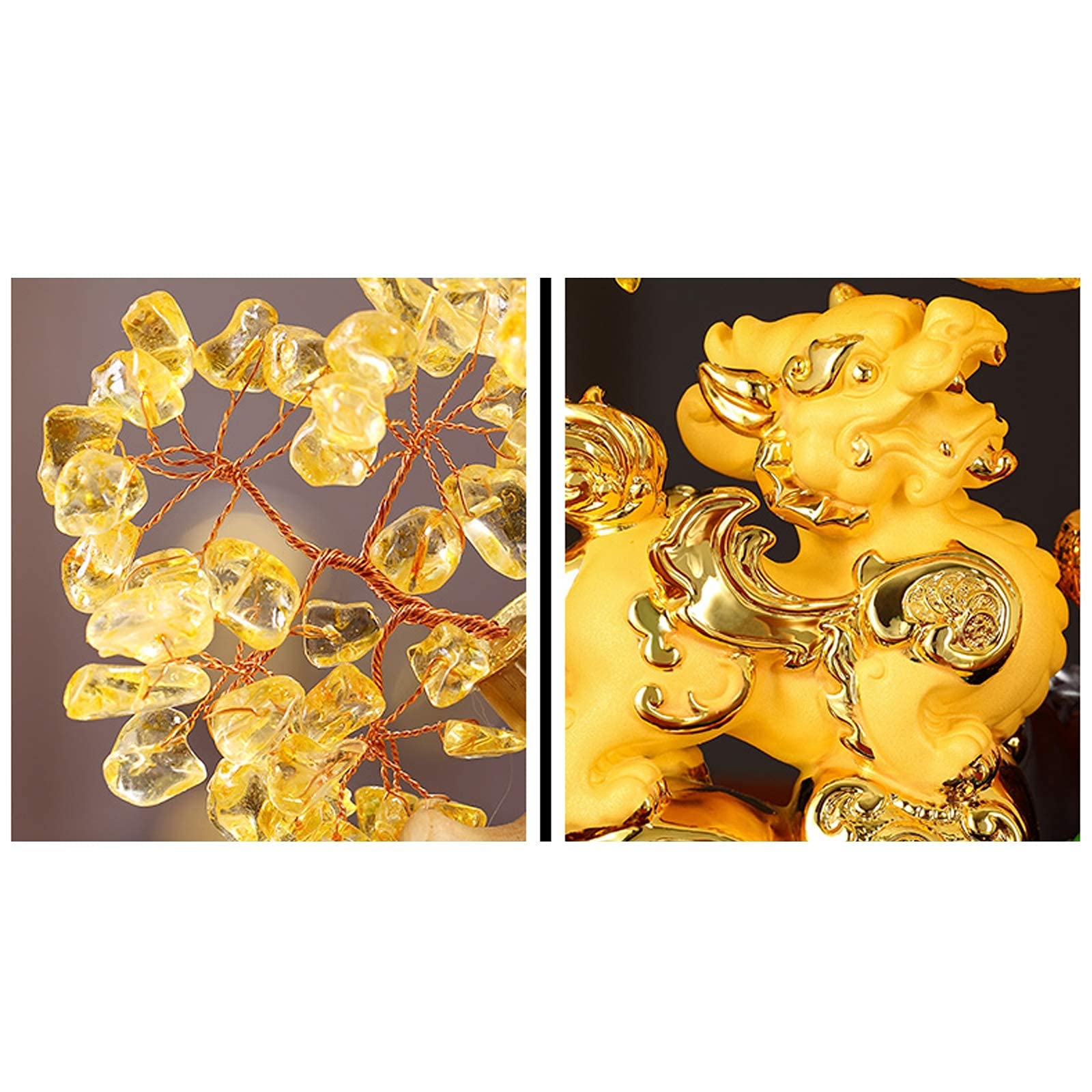 Feng Shui Crystal Tree Citrine Money Tree Wealth Prosperity Pi Xiu