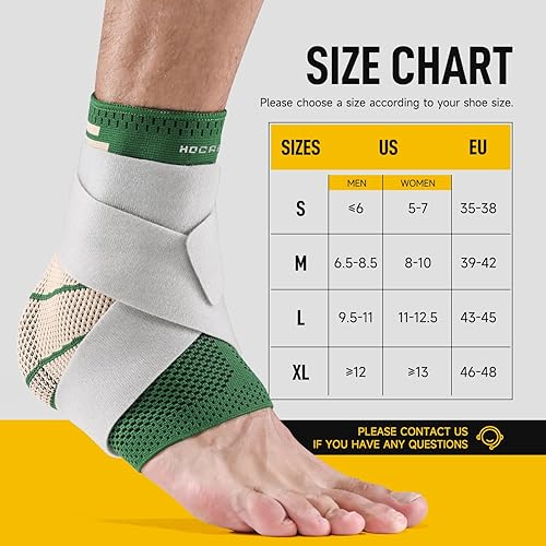 Miniatura 4 de Hocafer Tobillera de compresión para mujeres y hombres, calcetines de soporte de arco, manga de soporte de tobillo para tendón, tendón, esguince,