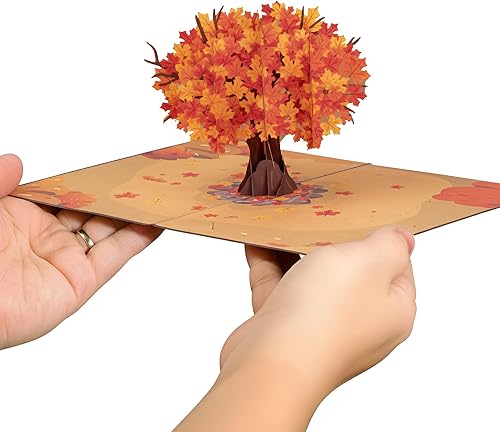 Miniatura 2 de Paper Love Tarjeta de Árbol de Otoño Tarjeta de Felicitación Desplegable 3D de Arce de Otoño para Acción de Gracias, Regalo de Anfitriona o Amigo