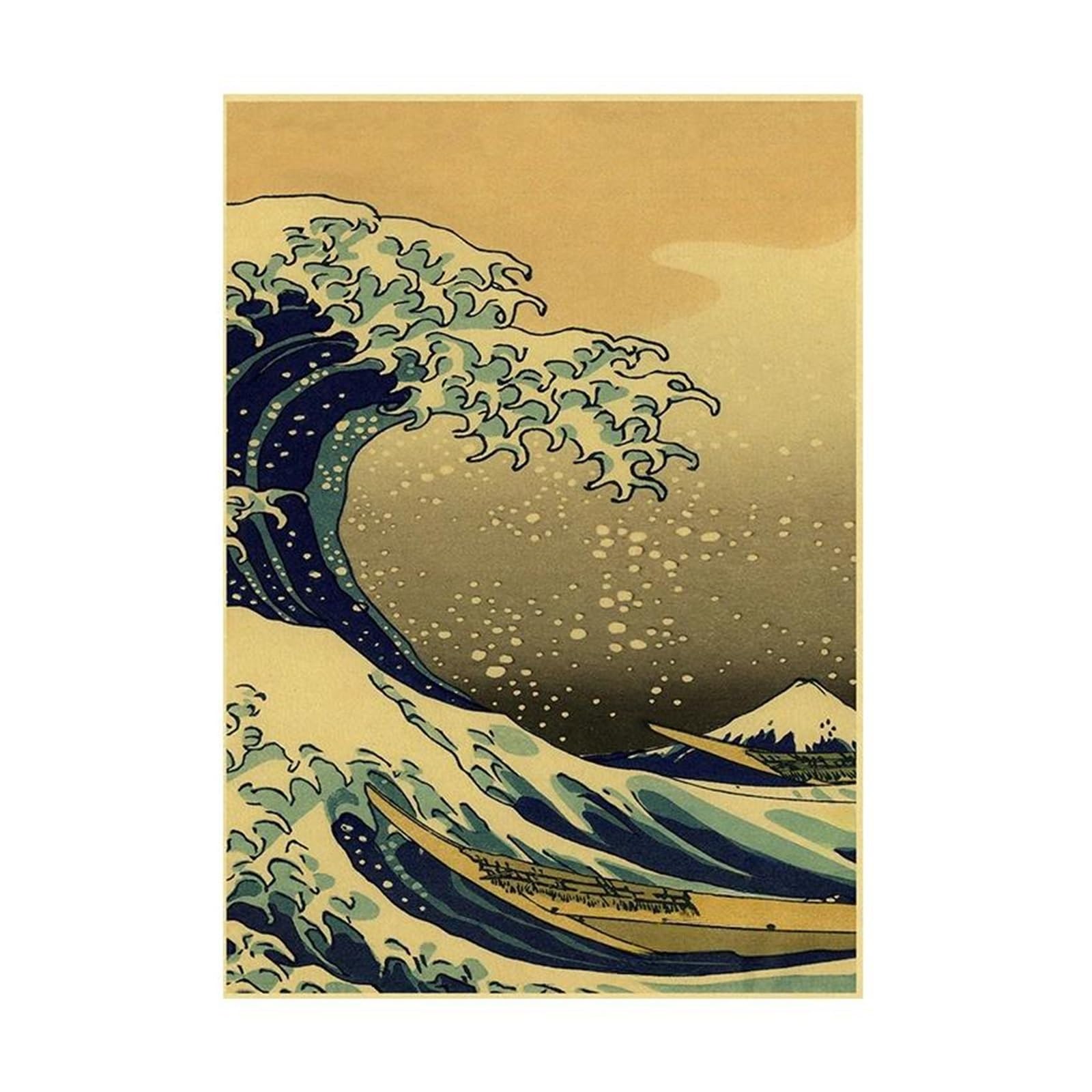Affiche rétro ondulée : peinture sur toile pour décoration de salle