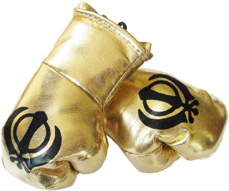 DTFDTF Sikh Khanda Miniature Boxing Gloves All Gold