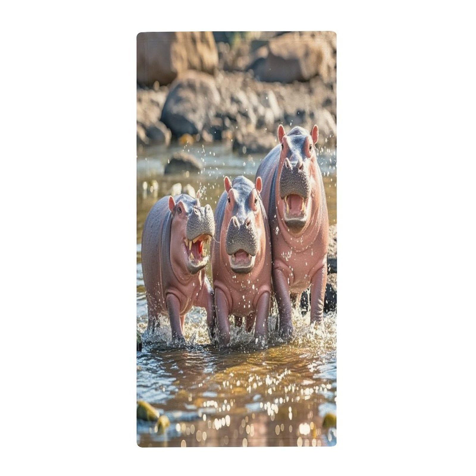 FekiLoot Hippos Bath Towel Super Soft Highly Absorbent Bath Towel Fashion Quick Drying Bathroom Towel Soft Large Fingertip Towels for Bathroom Gym Travel Camp Pool
