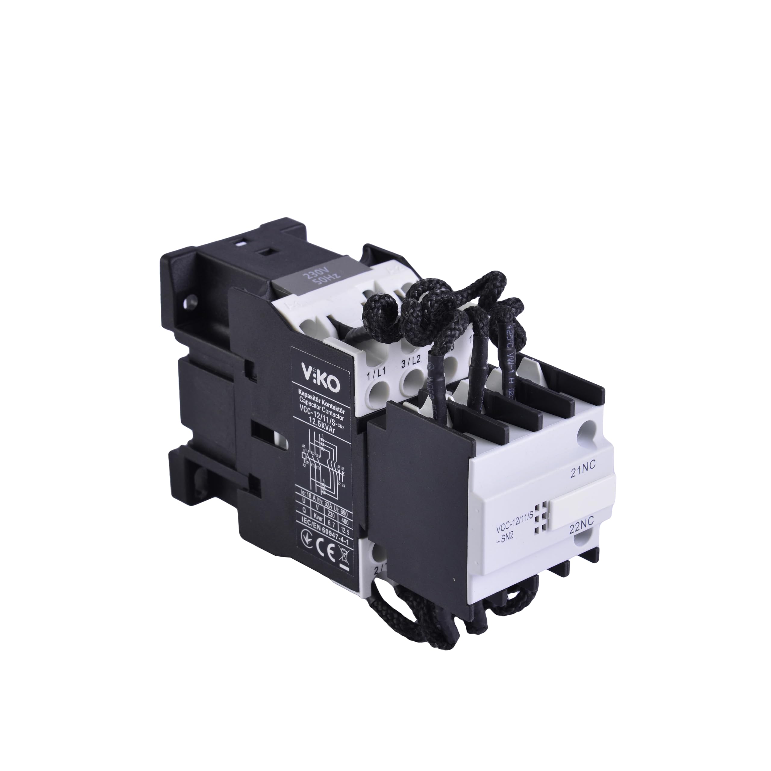 Viko VCC-12/11/S Kompanzasyon Kontaktörü 12,5kVAr AC 230V 1no+1nc