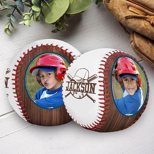 Vista 5 de SLML Día del Padre de béisbol personalizado Foto personalizada y nombre del Día del Padre Interés Impreso Imagen de Béisbol Regalos para papá