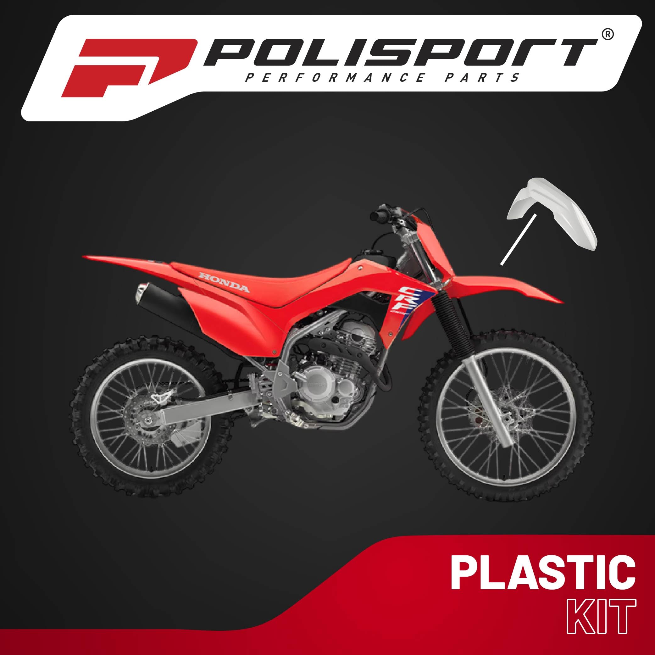 Parafango Anteriore Polisport Replica OEM Per Honda CR 125/250 02-07 – DGP Lucido, Grigio Nardo, Resistente E Flessibile