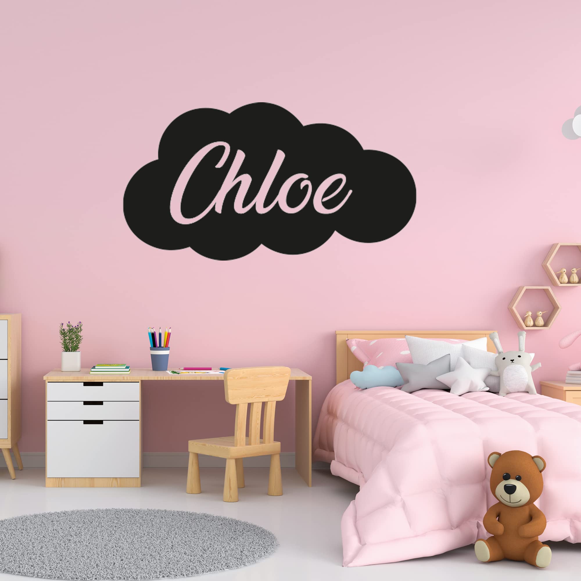 Personalised Cloud Name Wall Sticker for Children's Room and nursey with The Sky and Weather
