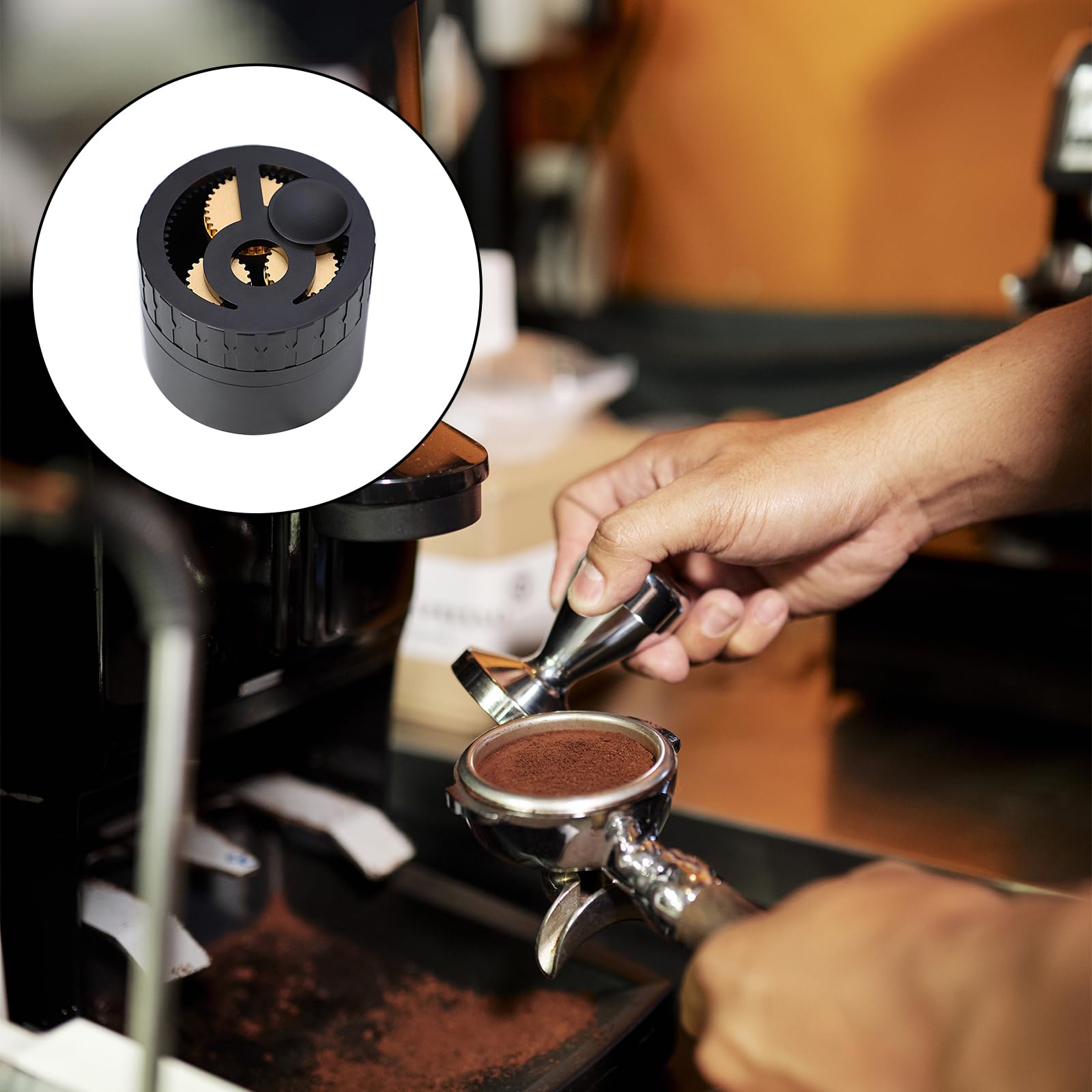 Herramienta De Distribución De Espresso, Herramienta WDT Compatible Con Mango De 58mm Distribuidor De Espresso Con Engranaje Giratorio Herramienta Wdt Suave Accesorio Esencial MáQuinas De Espresso