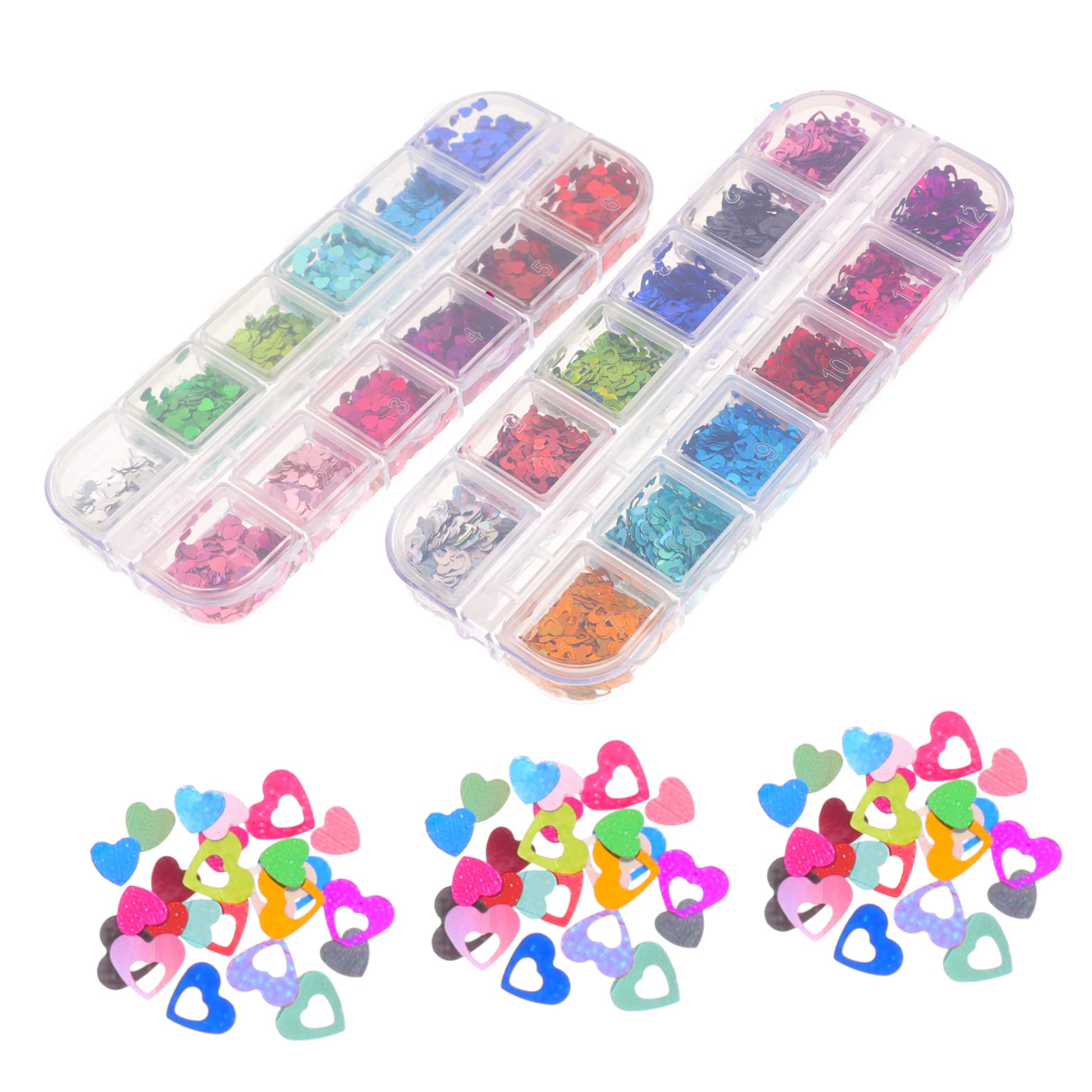 FOMIYES 4 Set Di Paillettes Per Unghie A Forma Di Cuore Glitter Per Unghie Forniture Per Nail Art Per Donne 2 Scatole*4