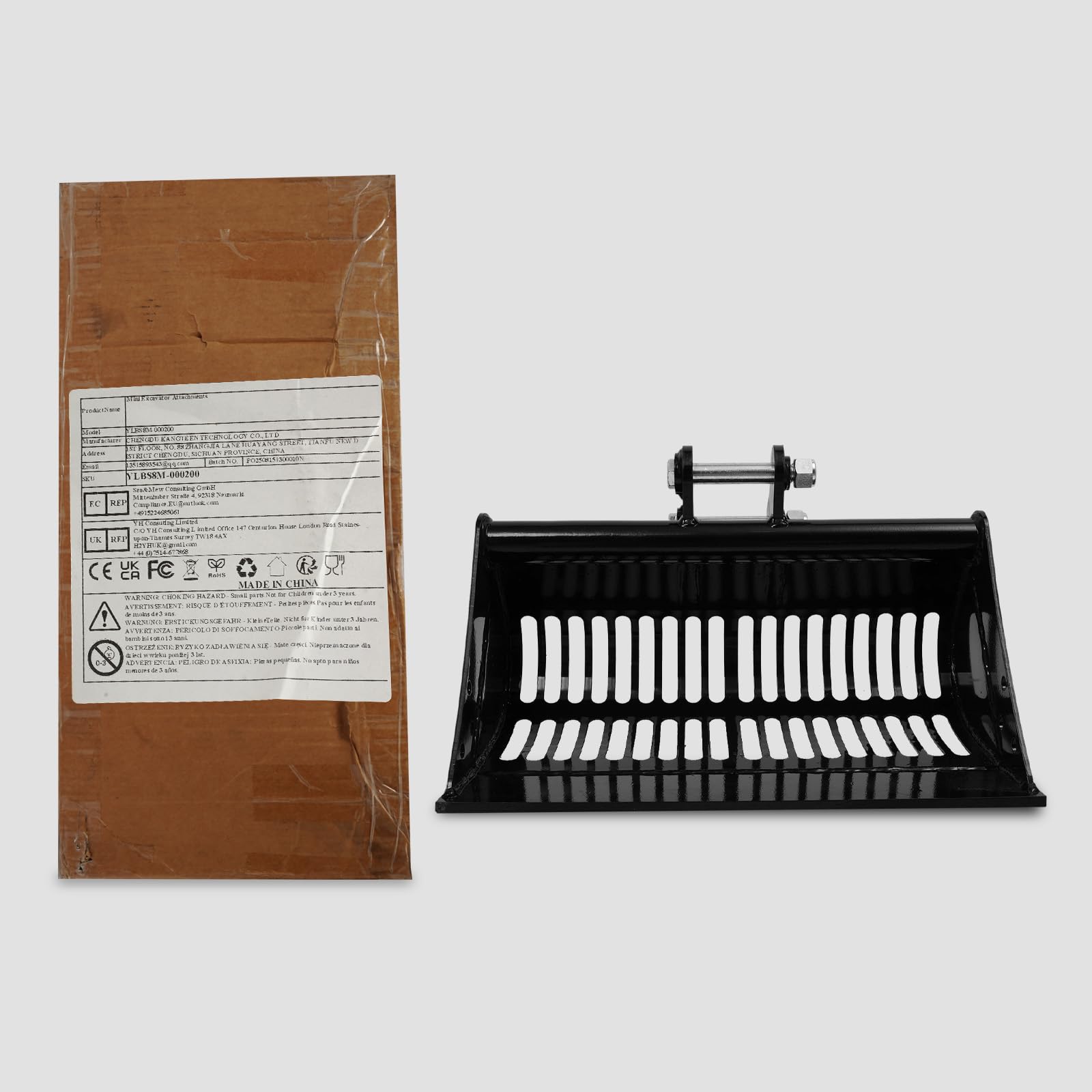 60cm Baggerlöffel, Minibagger Löffel, Metall Grabenbagger für 800-2000 kg Minibagger, Tieflöffel Baggerschaufel, für Bauarbeiten, Landwirtschaft (60cm)