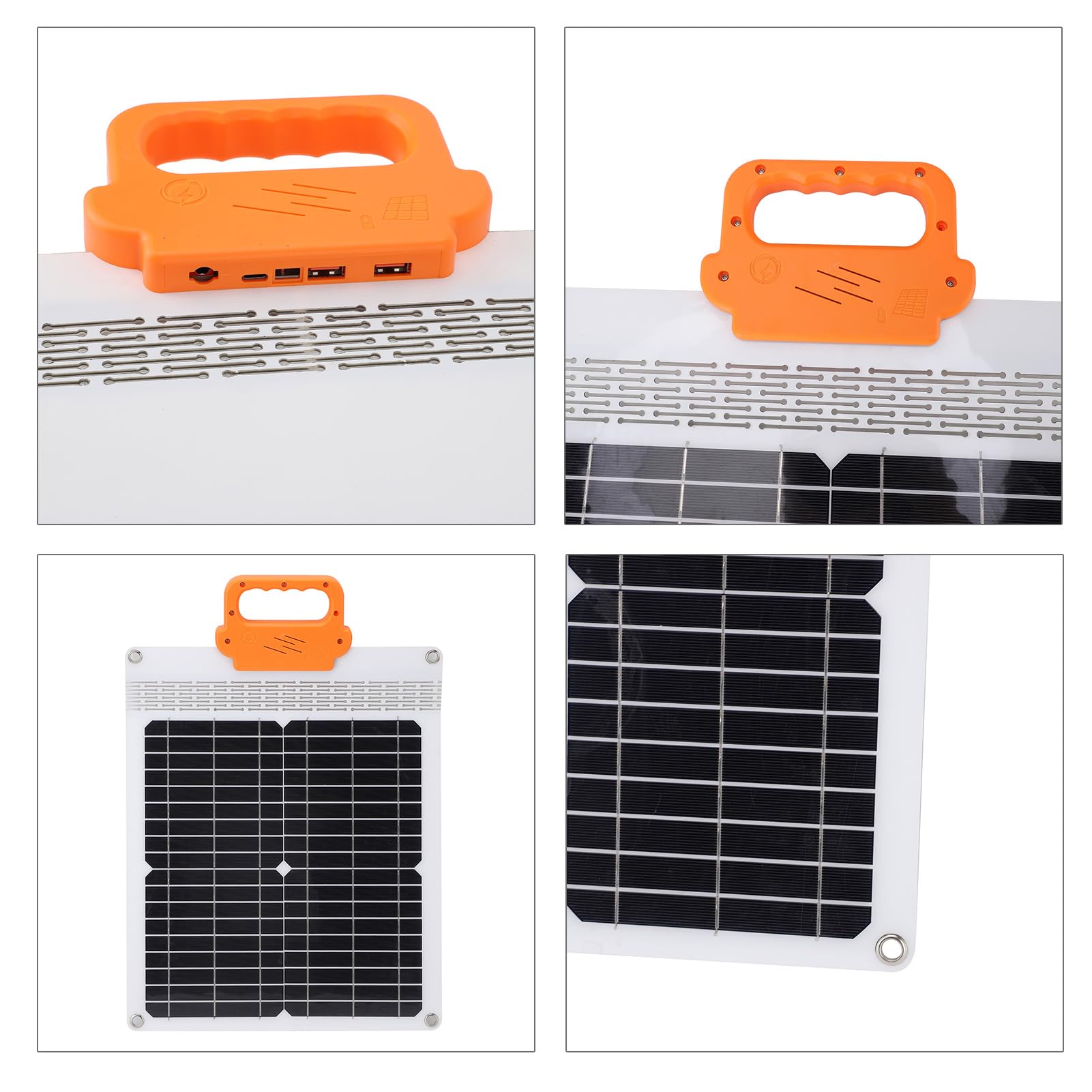 Yosoo Health Gear Kit de Panel Solar de 20 W, Cargador Solar Portátil Monocristalino con Asa, Múltiples Puertos de Carga, Cargador de Batería de Panel ABS Ligero para Camping, Viajes, Uso de
