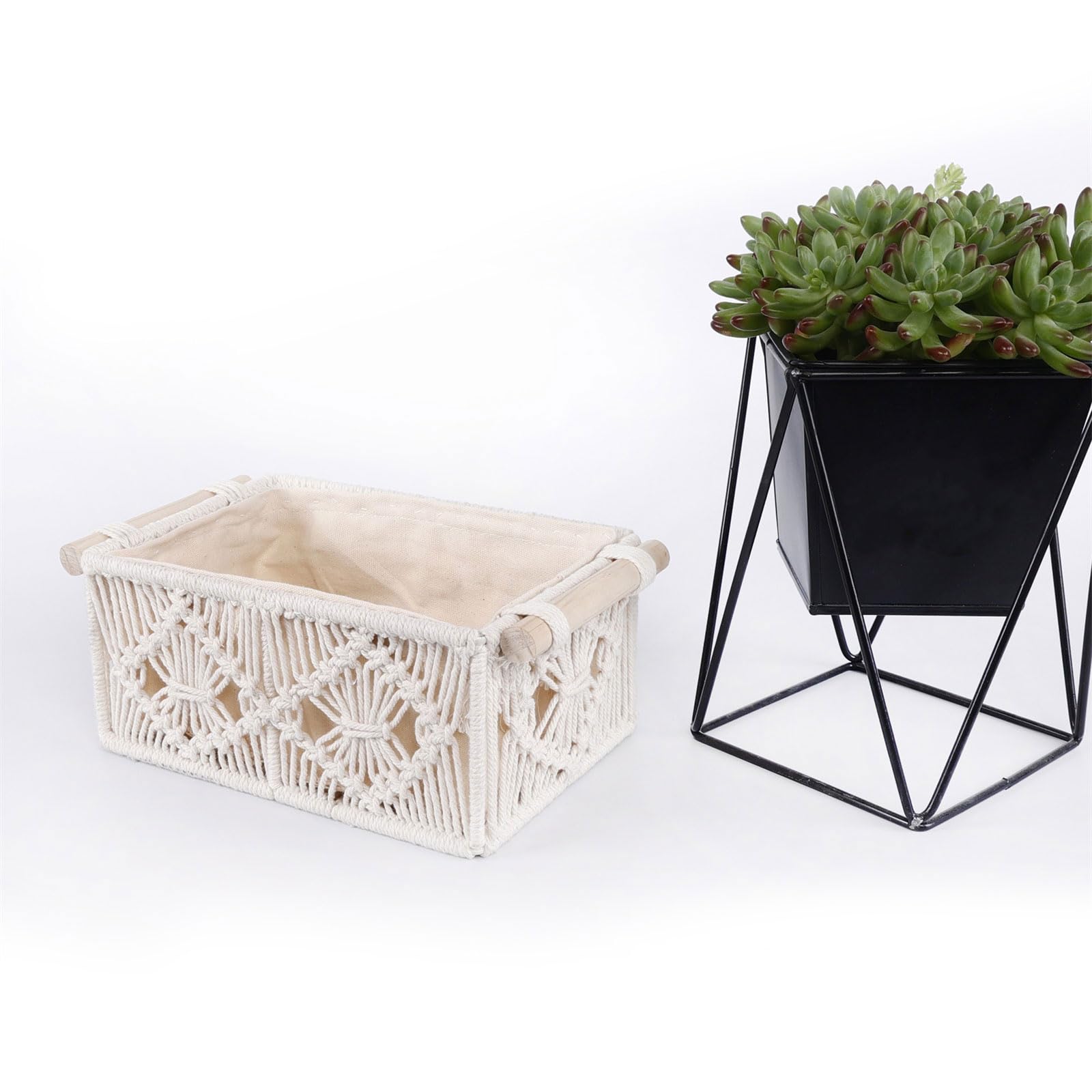 Caja organizadora Tejida de algodón Resistente y Moderna, solución de Almacenamiento versátil, Accesorio para hogar para hogares y oficinas Modernos, organización del Dormitorio