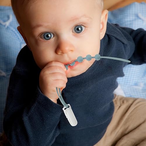 Miniatura 5 de Eascrozn Clip para chupete de bebé, paquete de 6 soportes de silicona para chupete con diseño de una sola pieza para bebé, niño y niña, sin BPA,