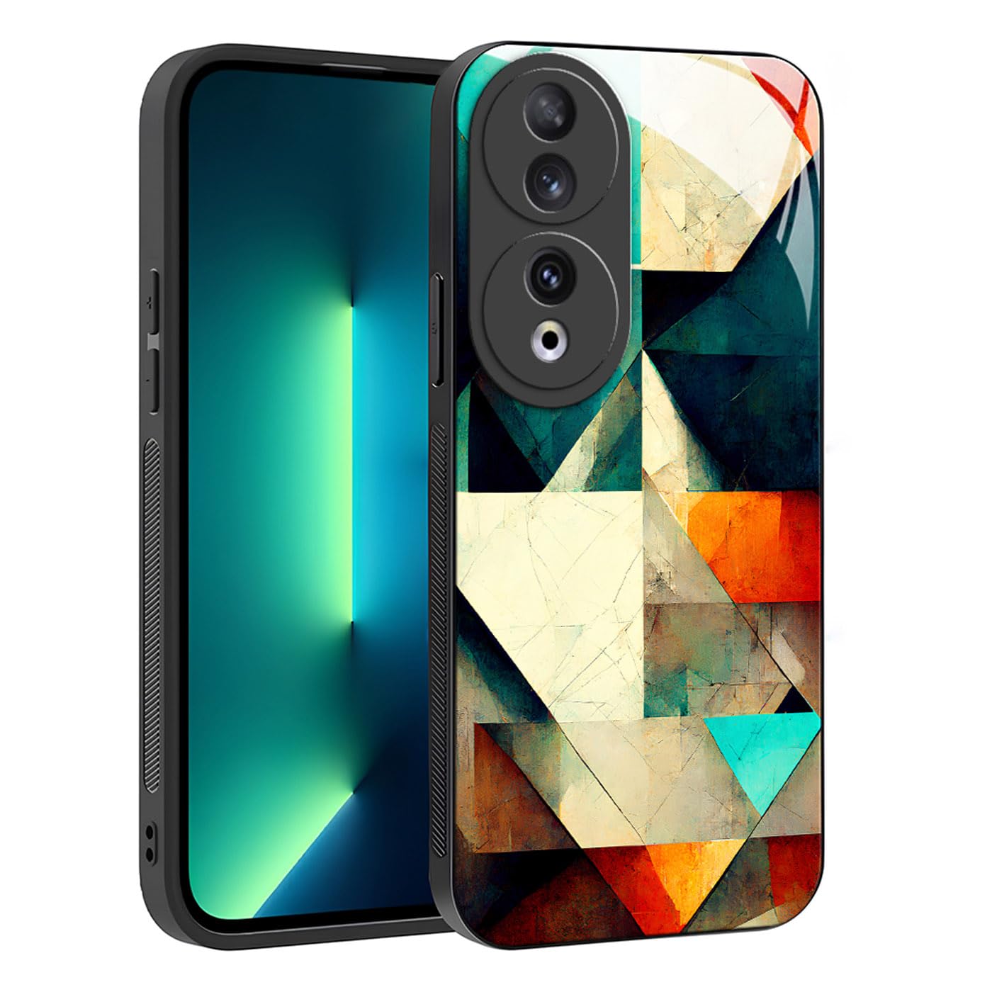 YUXING Cover per Xiaomi Mi 11 Lite 4G / 5G / 5G NE - Abstact Art Geometry Pattern Antigraffio Vetro Back Cover, Custodia Antiurto Antiscivolo Sottile (Starry Sky