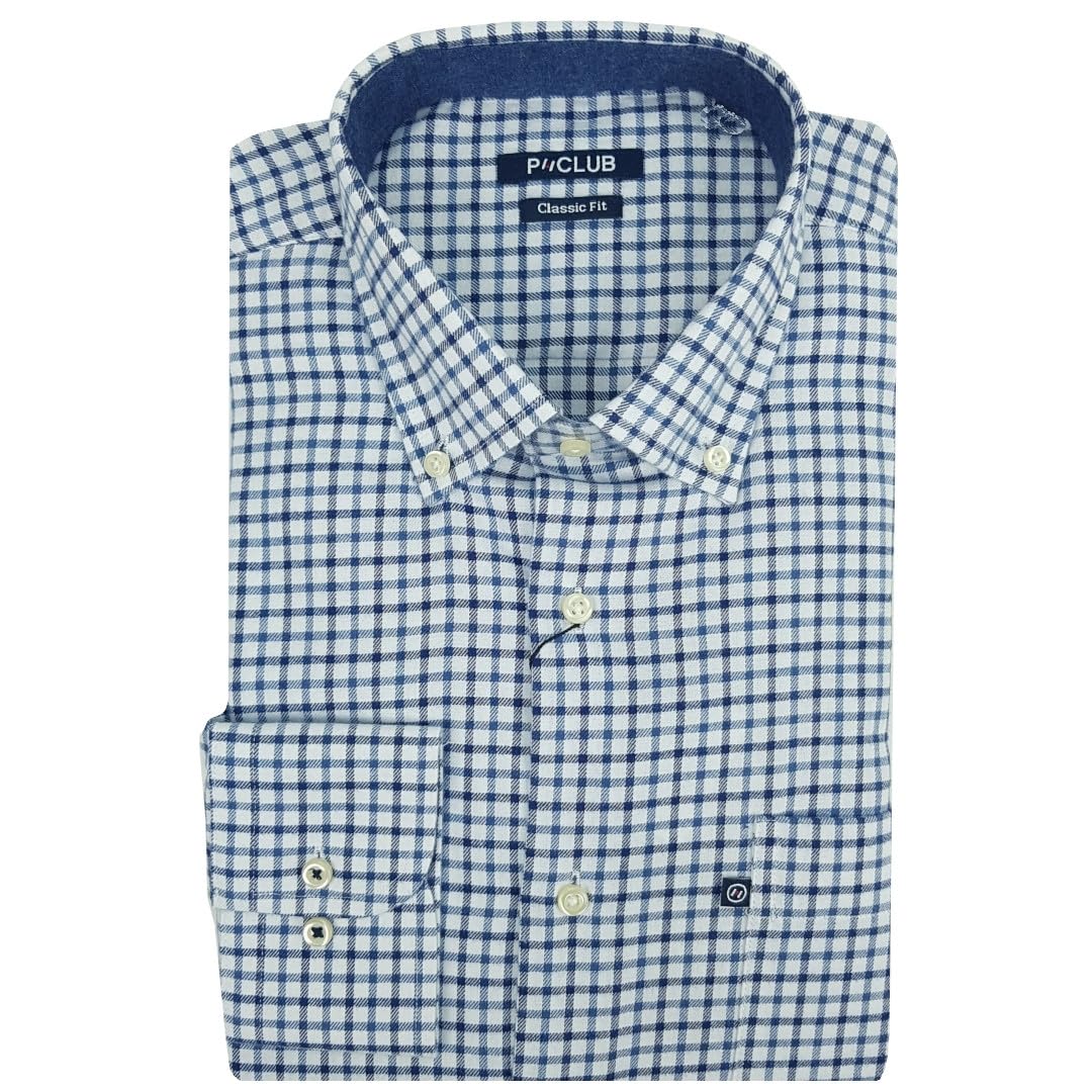 Rionero Camicia Uomo in Flanella rasata a Quadri Tinta Unita con Taschino Classica l XXL