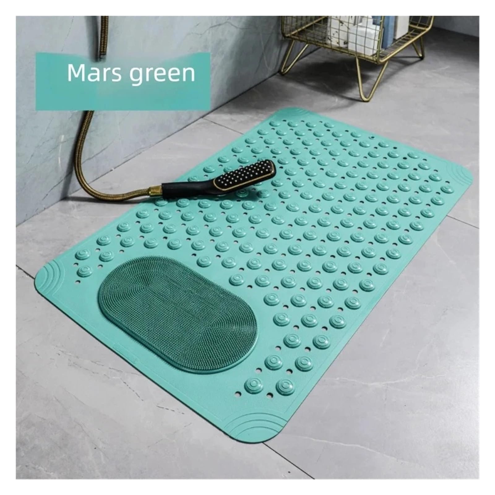 Alfombra BañEra Antideslizante Estera de Masaje Antideslizante Color sólido | Con ventosas for el piso del baño del hotel.(Grey,50x80cm)