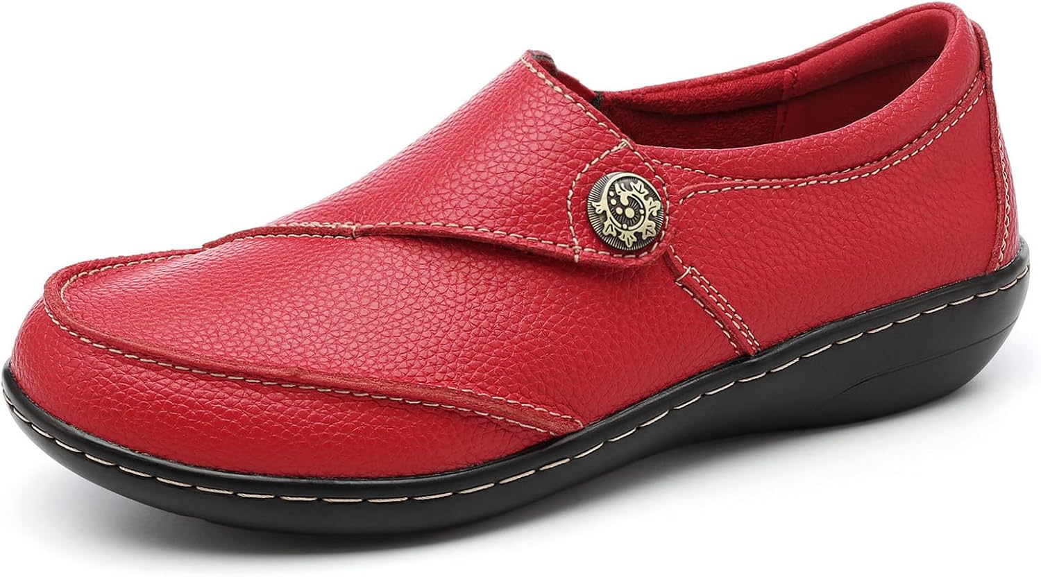 TERRIKAT Women's Classic Casual Leather Loafers Cute Moc Toe Slip On Comfort Walking Flats Lightweight Work Shoes - Image 3