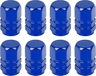 X AUTOHAUX 8 tapas de válvula de vástago de neumático, tapones llantas, tapones rueda, color azul marino