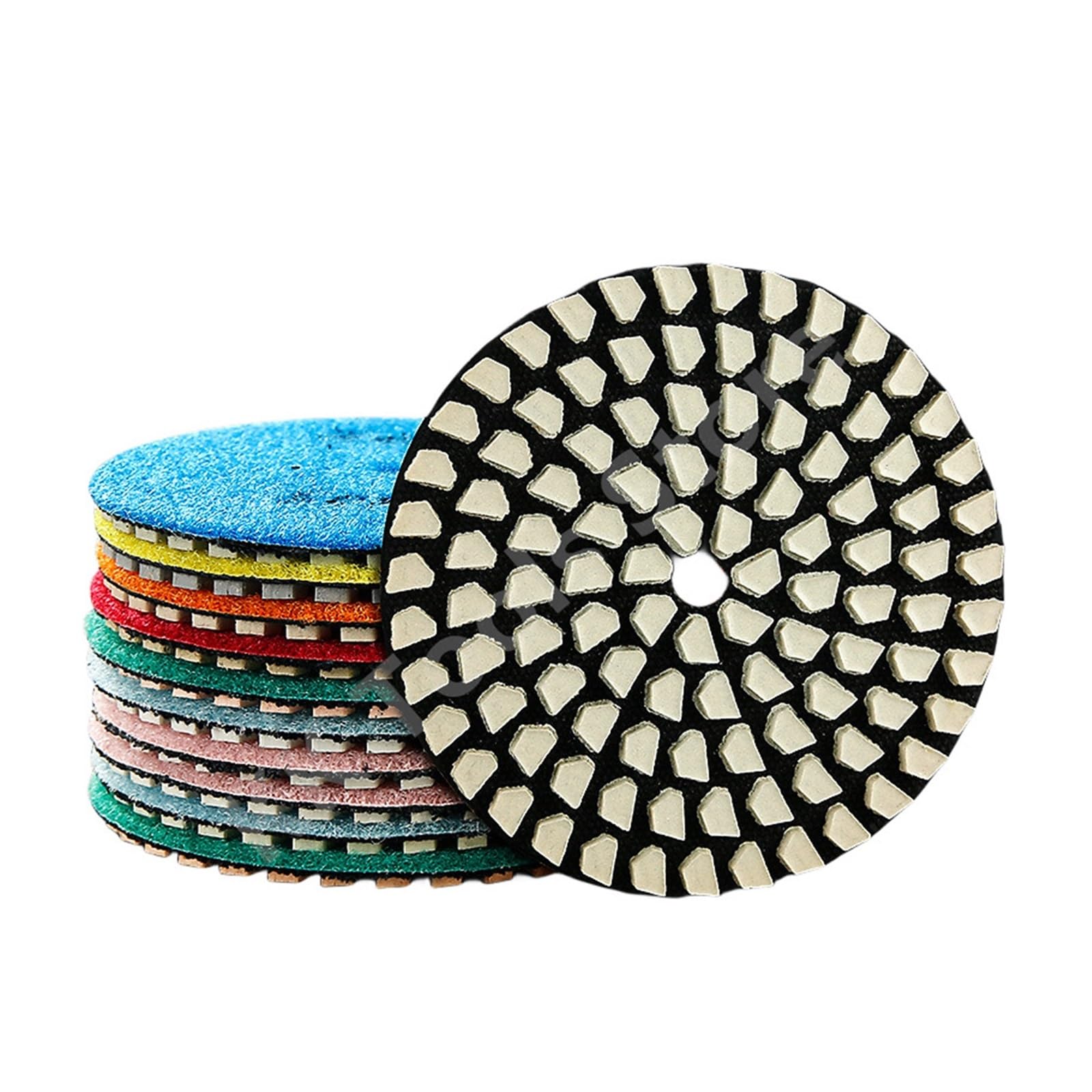 7 almohadillas de pulido en seco diamante 3/4 pulgada, almohadilla brillante, herramientas abrasivas suaves(50,4 inches)