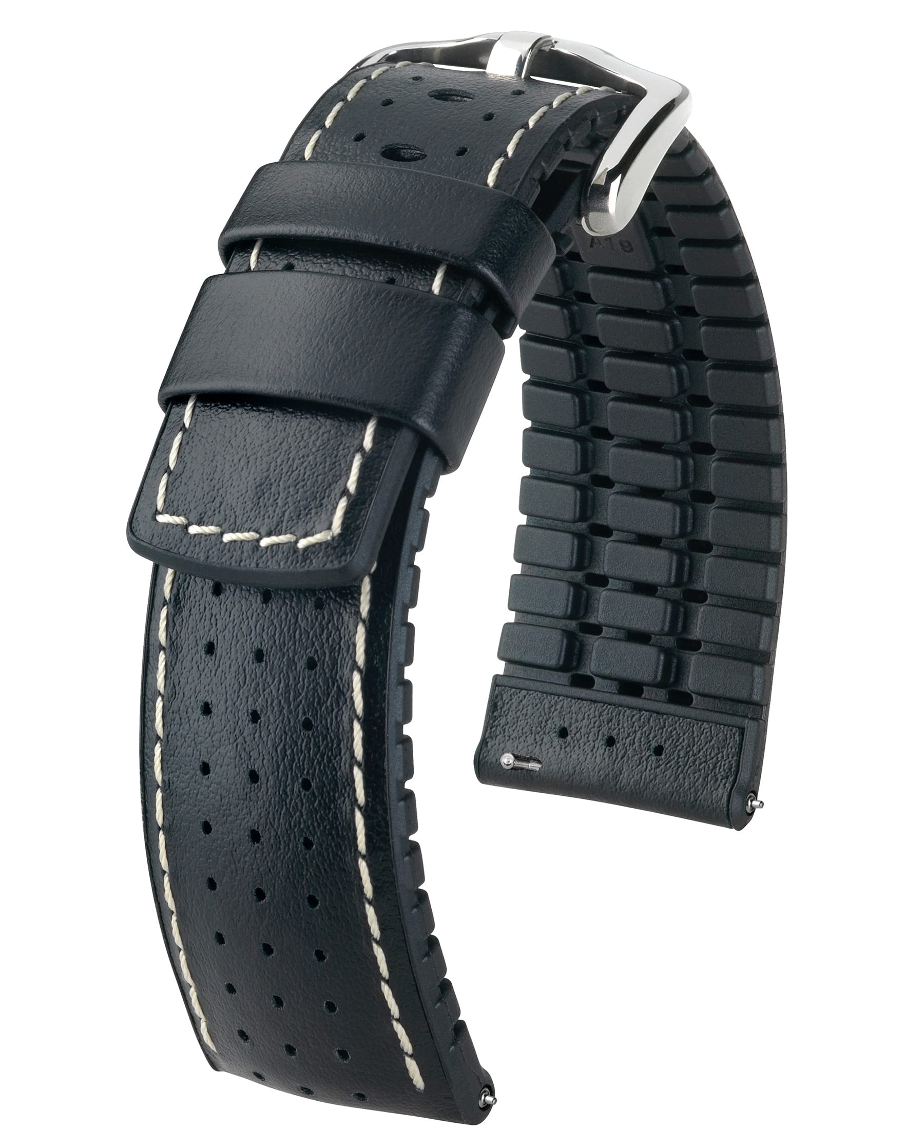 Hirsch Herren Performance Uhrenarmband Modell Tiger 21 mm Schwarz