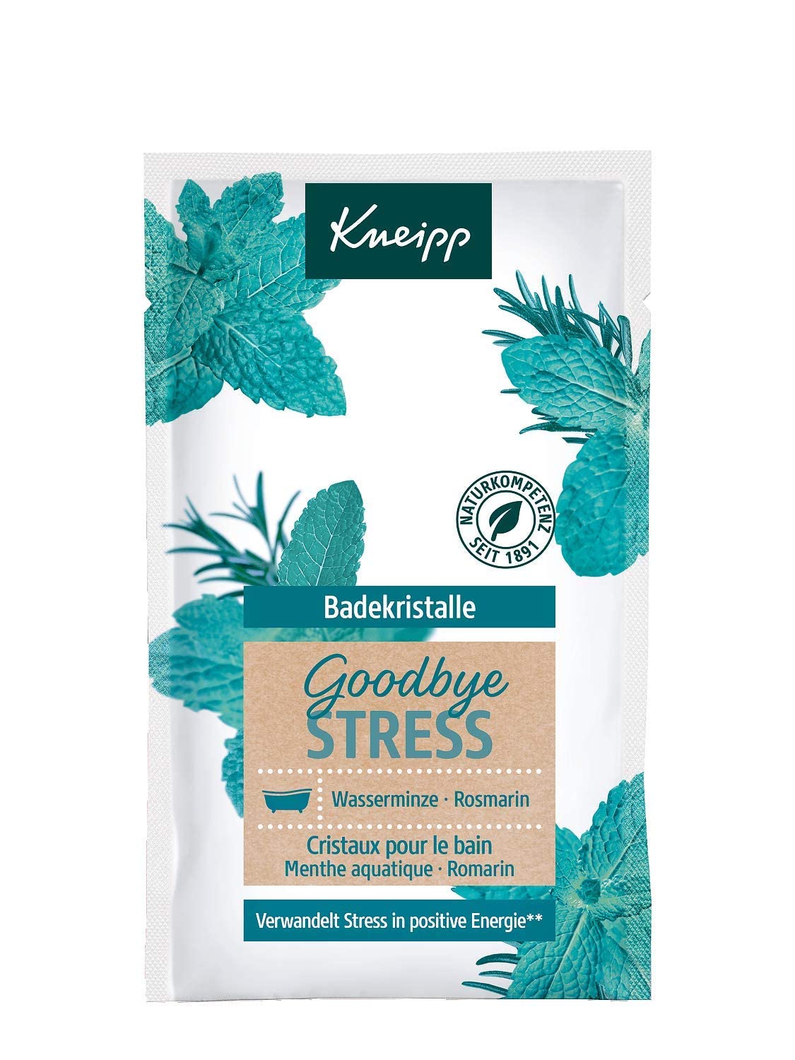 Kneipp Goodbye Stress Water Mint & Rosemary Bath Crystals 60g, Türkis, 66 g (Pack of 1)