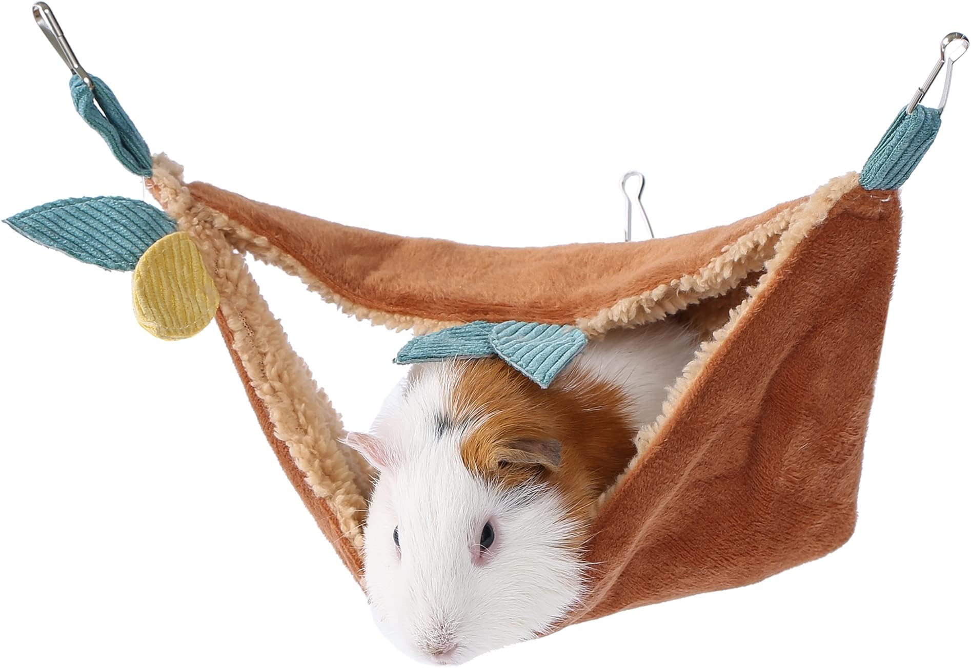 JanYoo Guinea Pig Hammock Hideout Ferret Bed for Cage Hanging Fleece Swing Bag Sugar Glider Tent Small Animal Hamster Rat