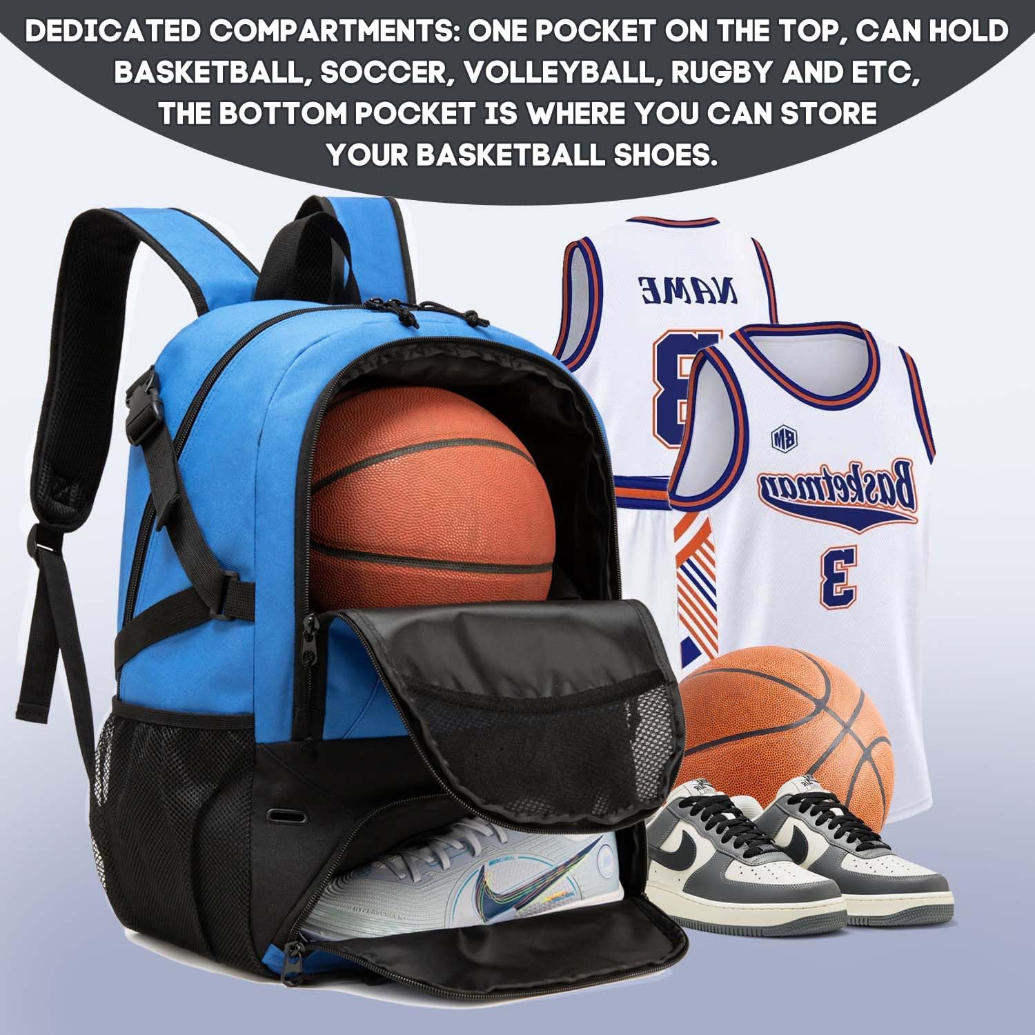 Mochila de baloncesto, bolsas de equipo deportivo de gran capacidad para baloncesto, fútbol y voleibol.