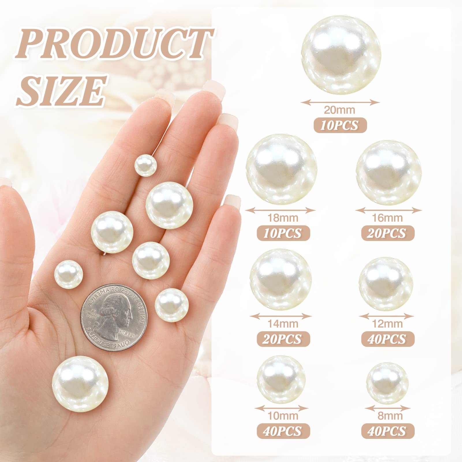 Perline Acriliche Sfuse Beige - 1500 Pezzi 4 Misure Per Decorazioni | Nail Art, Fai Da Te, Feste