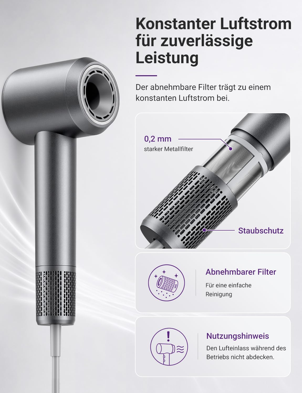 Ionen Föhn mit Diffusor 160.000 U/min Haartrockner