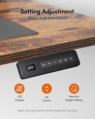 Miniatura 218 de FEZIBO - Escritorio eléctrico ajustable para trabajar sentado o de pie, 40 x 24 pulgadas, para oficina en casa, escritorio ergonómico para Negro