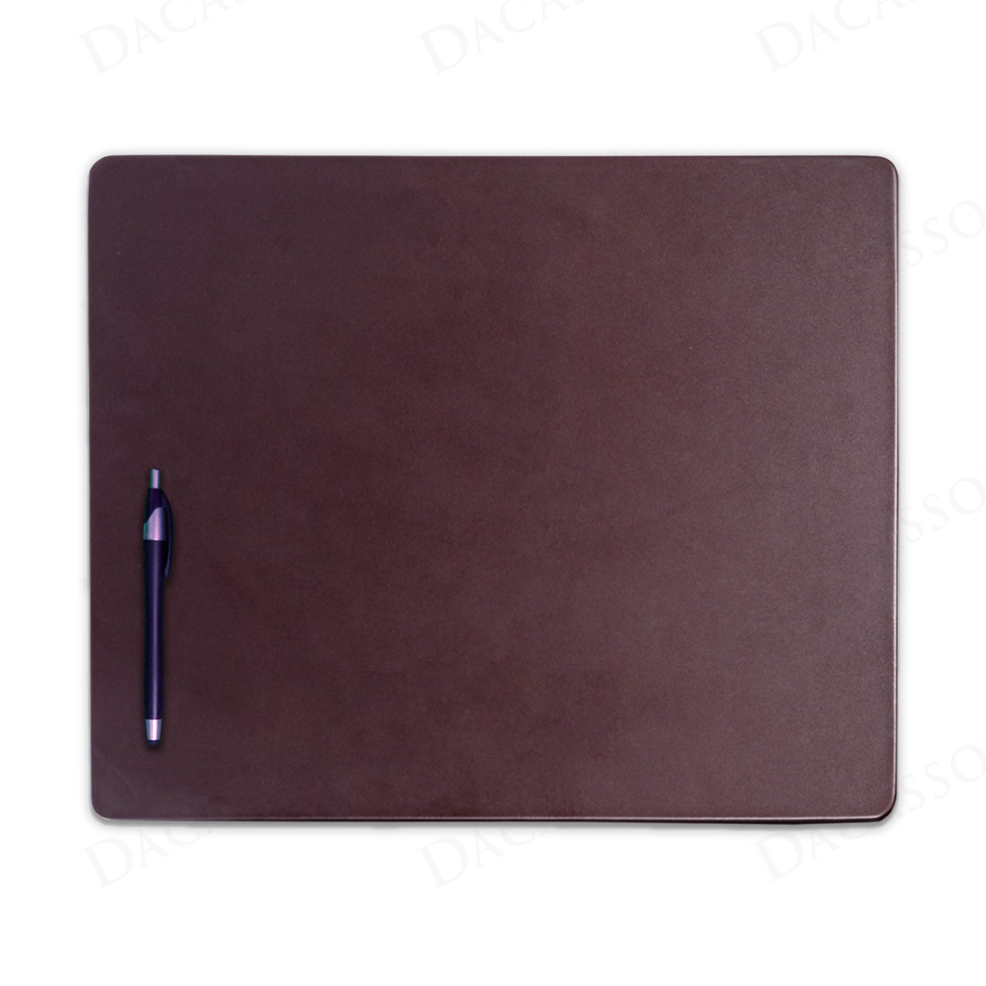 Dacasso Chocolate Brown Leather 17" x 14" Luxury Conference Table Pad - Leather Desk Blotter for Writing - Executive Desk Surface Protector