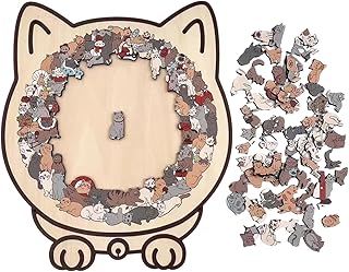 Comprar de Madera con Diseño de Gato | 135 Piezas Juguete Duradero y de Precisión - Marco para De Gato,para Adultos, Niños, Familia, Amigos, Amantes del Interior, Estantería De Pared Y Decoración