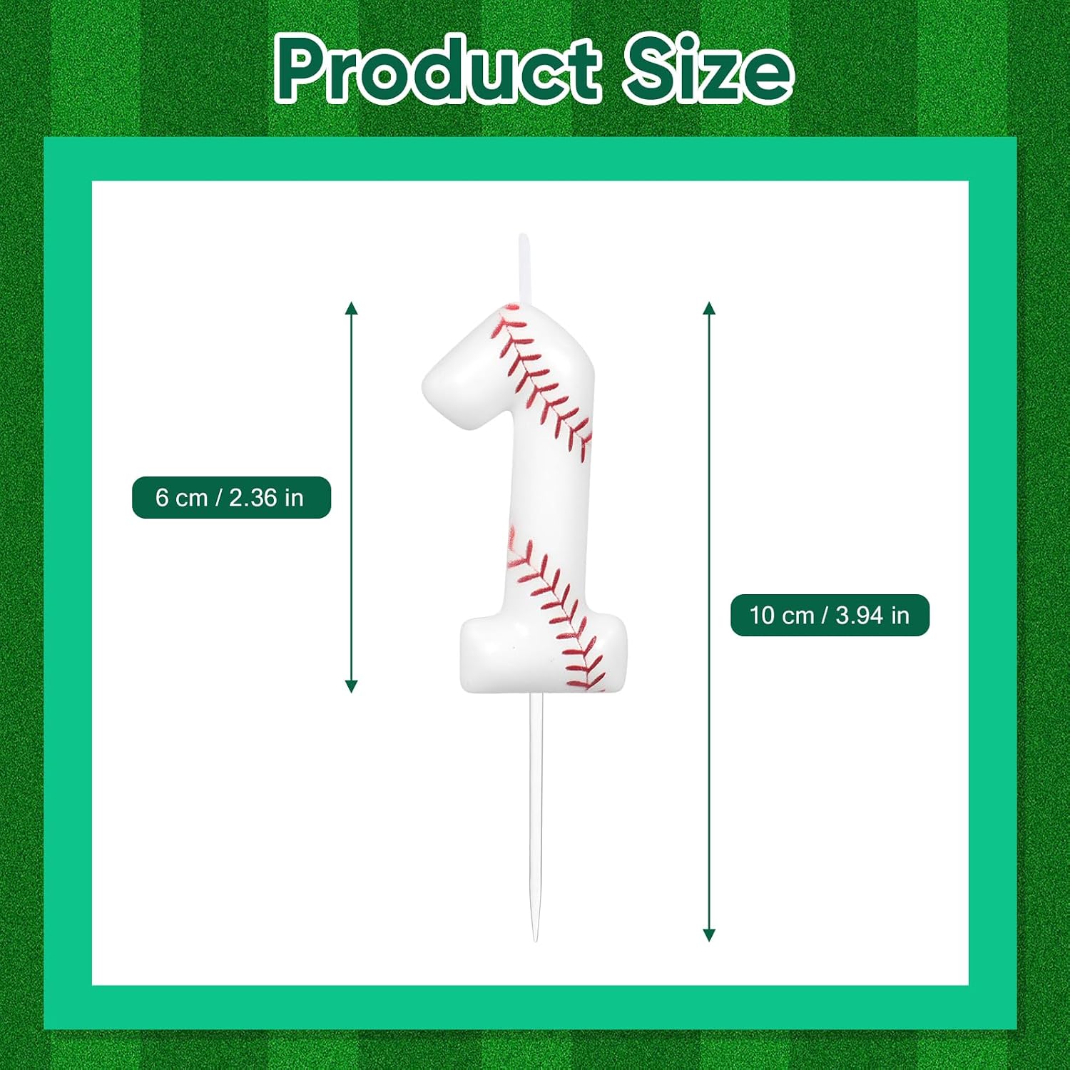 AKURIEEY White Baseball Birthday Number 1 Candles Sports Theme Party Decorations Cake Topper Cupcake Decor for Anniversary Celebrations Supplies Favors
