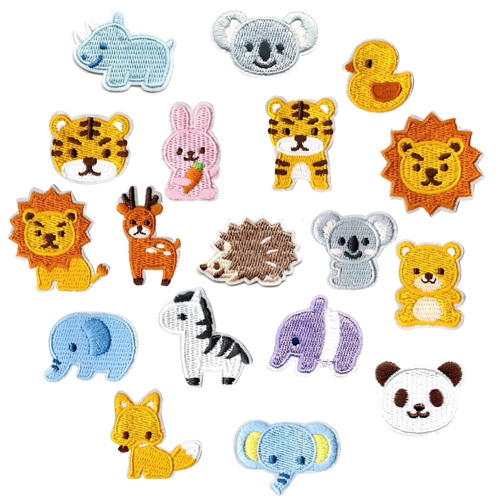 Rayakt 18 Pcs Animal Iron on Patches, Cute Embroidered Patches, DIY Iron On Patches for Clothing, Sew On Patches Repair Applique for Jeans Jackets Hats Backpacks Bags