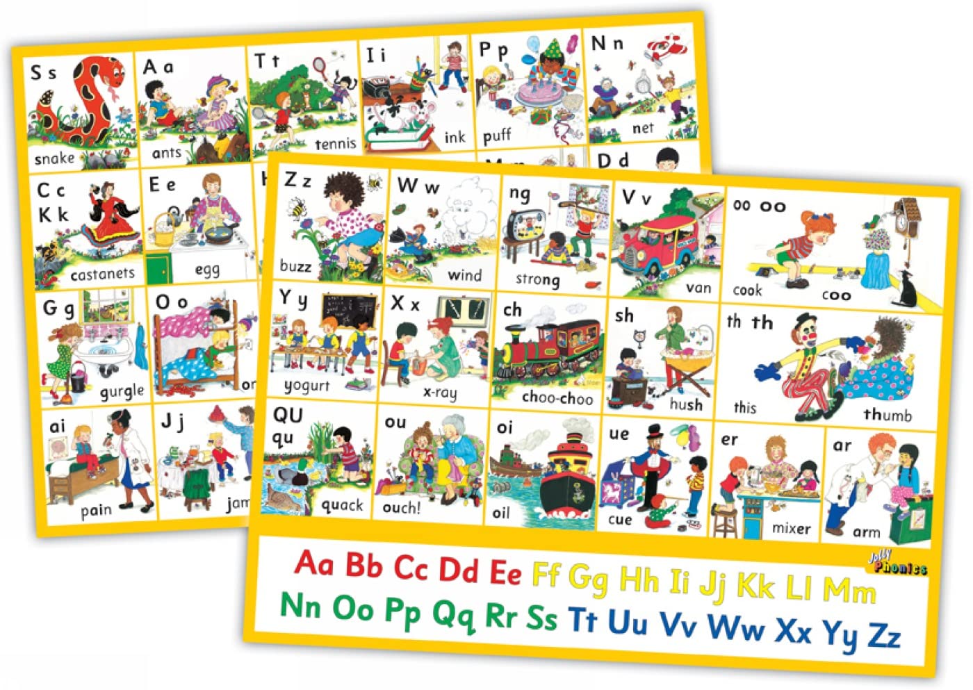 Jolly Phonics Letter sound Wall Charts: In Print Letters (British English edition)