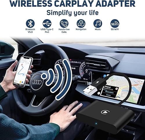 Miniatura 2 de Adaptador inalámbrico Carplay para CarPlay Apple Carplay con cable de fábrica, adaptador inalámbrico Plug & Play con cable a inalámbrico CarPlay