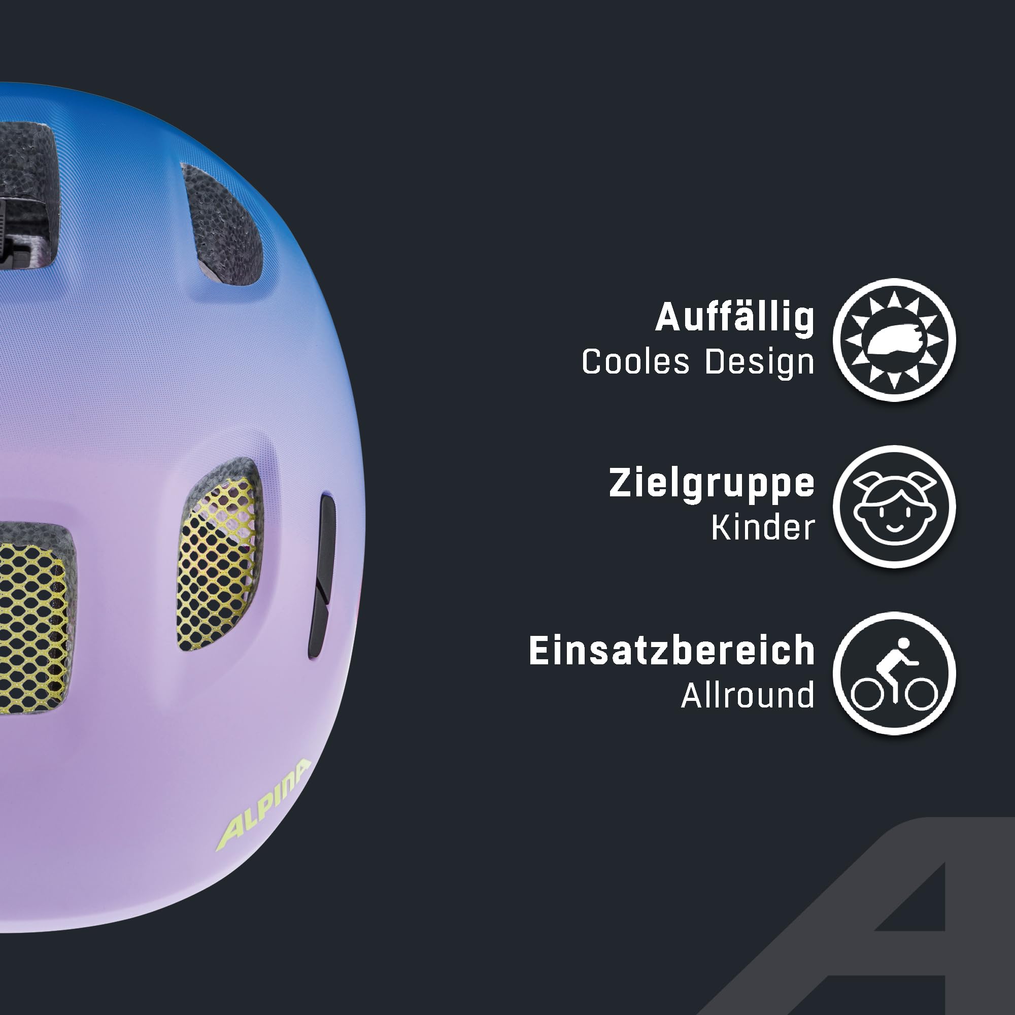 ALPINA Ximo 2 L.E. - Leichter, Sicherer & Bruchfester Fahrradhelm, mit optionalen LED-Licht, Für Kinder